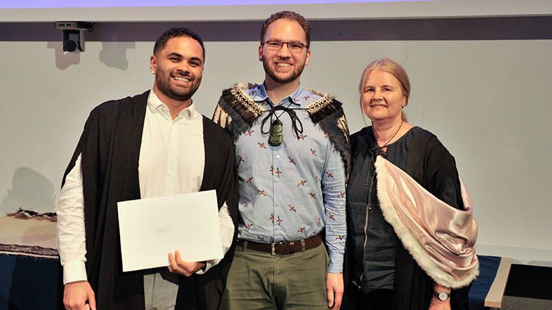 Student awards Hotene Ngaropo-Tuia, Erik Andersen, Bridget Robson