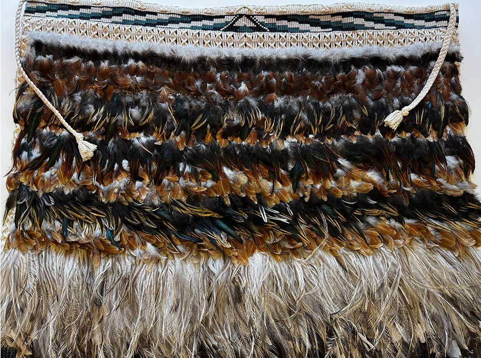 A close look at the stunning huruhuru (feathers) of the new Faculty of Biomedical Sciences kahu huruhuru - feather cloak