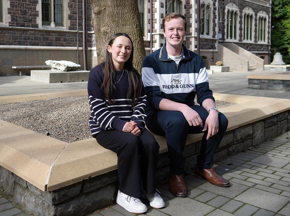 Politics students Ellie Brown and Liam Calder are representing the interests of young people by being part of Rito o te Pāremata, a group that advises the Parliamentary Service and the Office of the Clerk on how to engage with youth in Aotearoa. 