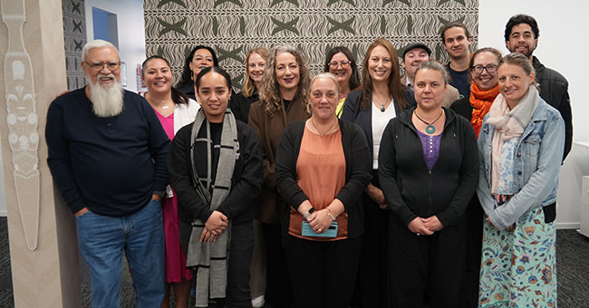Staff from the office of the Deputy Vice-Chancellor Māori are pictured in their new space.