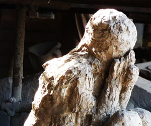 A man frozen in time by the pyroclastic flows that devastated Pompeii and Herculaneum in AD 79; Campania, Italy