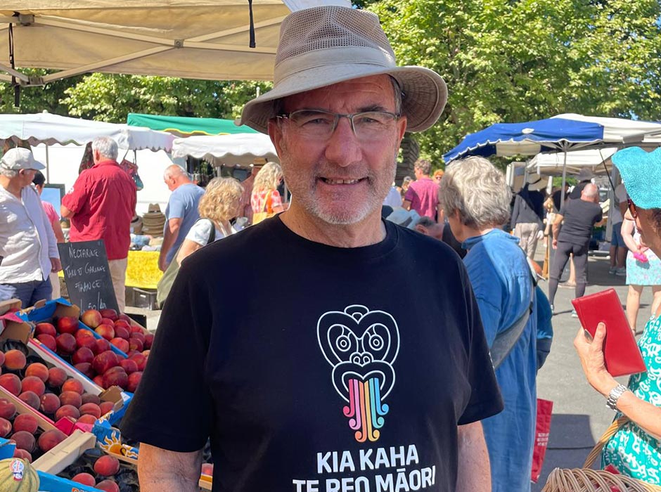 Emeritus Professor Paul Spoonley pictured at a market in France.