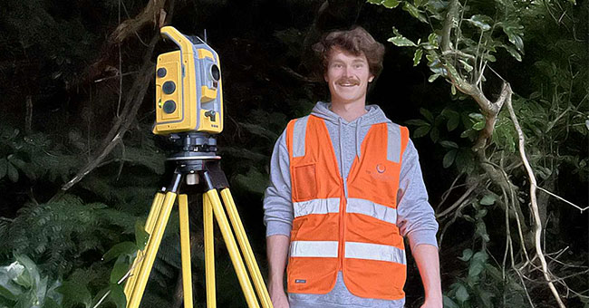 Fourth-year School of Surveying student Brayden Foote received the 2025 Trimble Karahipi Hangarau/Technology Scholarship to support his studies. 