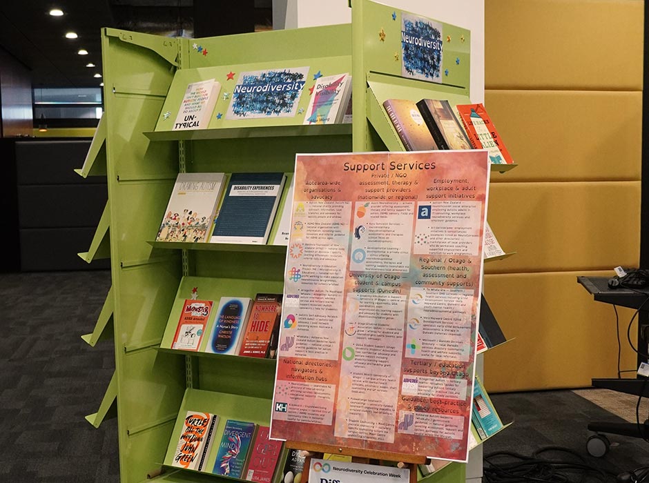 A display of books in the Central Library on the topic of neurodiversity.