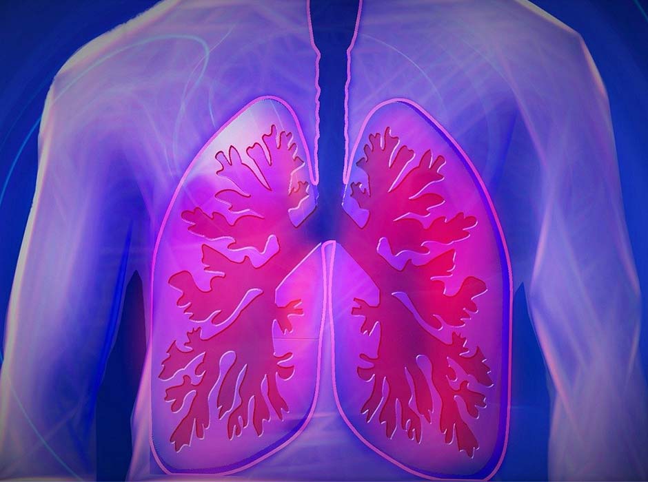 A graphic showing a person's lungs