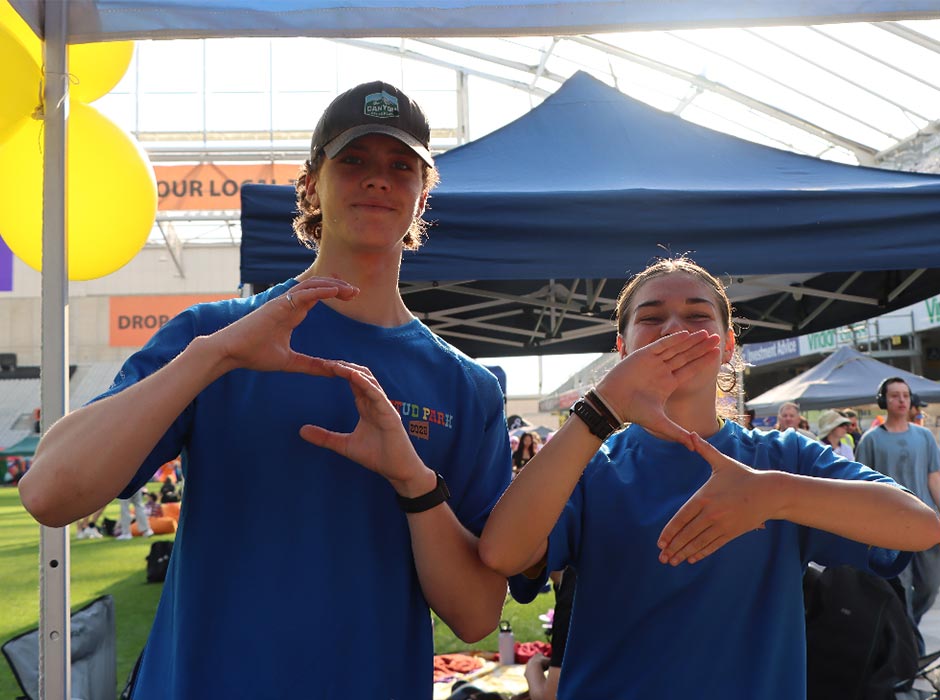 Two Studholme students pose for a picture at the Relay for Life.