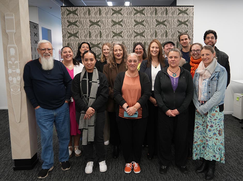 Staff from the office of the Deputy Vice-Chancellor Māori are pictured in their new space.