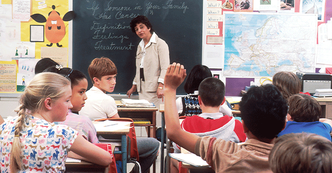 teacher in a classroom