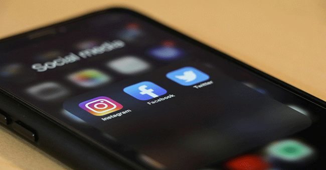phone with social media apps