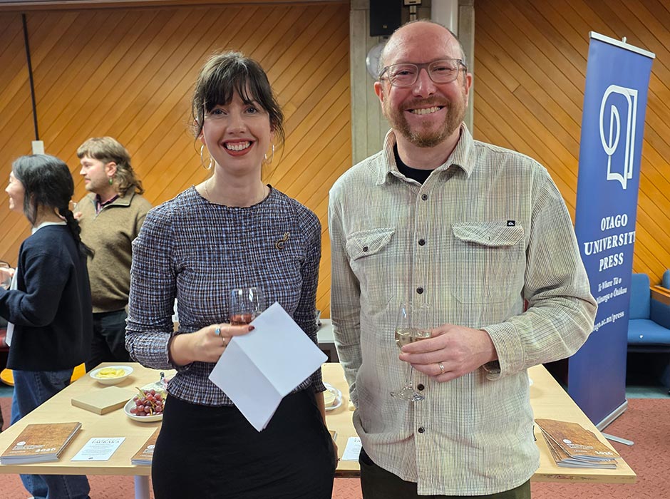 Hera Lindsay Bird and Craig Cliff at the launch.