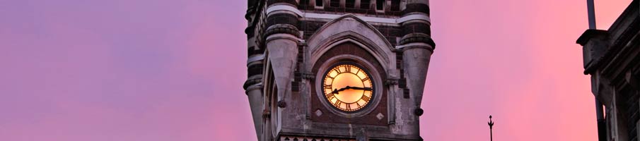 Clocktower at sunset