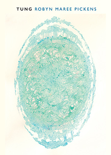 Tung cover image: textured oil painting in mint and white, oval in shape that resembles a open mouth.