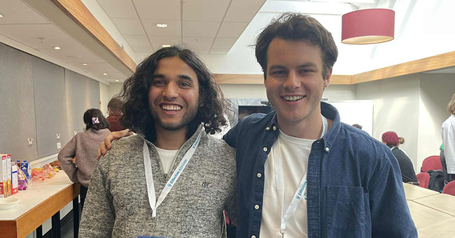 UOC trainee intern Gavin Bishop, right, and fellow EA summit organiser Reuben Castain (UC).