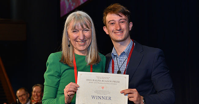 Thomas Pirker receiving his award from CSANZ President Dr Mayanna Lund.