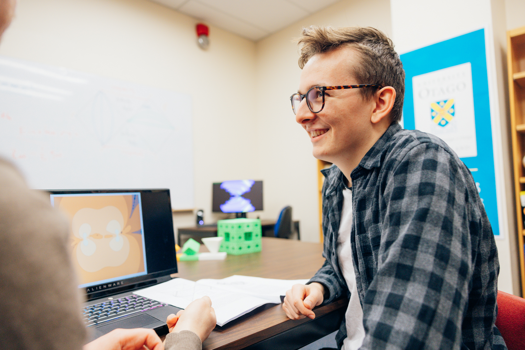 Student using computer