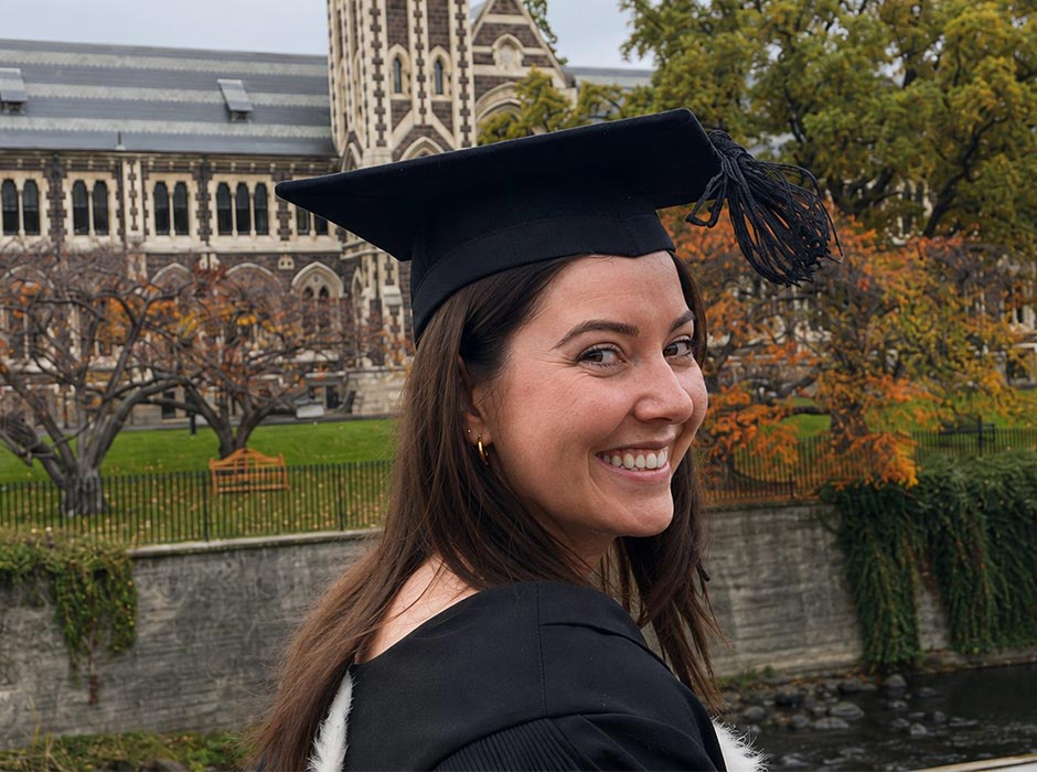 Mikayla King pictured in her graduation gown from her first graduation.