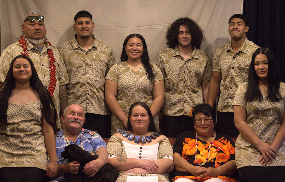 Alex Tino pictured with her supporters.
