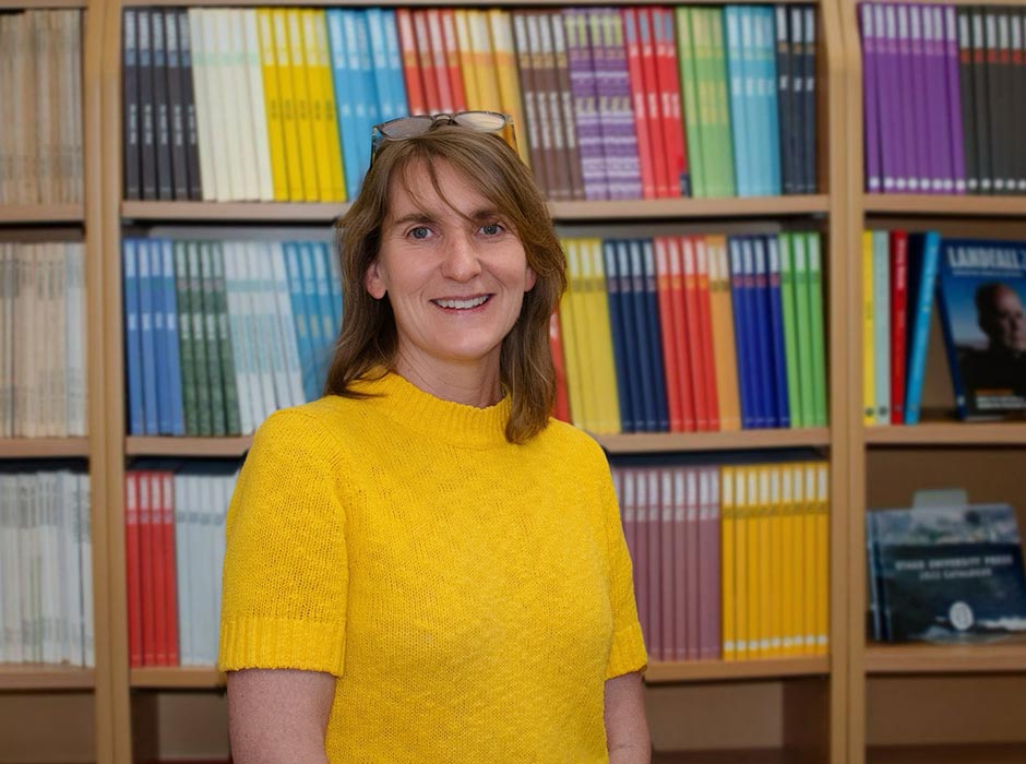 Otago University Press Production Manager Fiona Moffat estimates that she’s designed around 40 Landfall covers during her time at OUP.