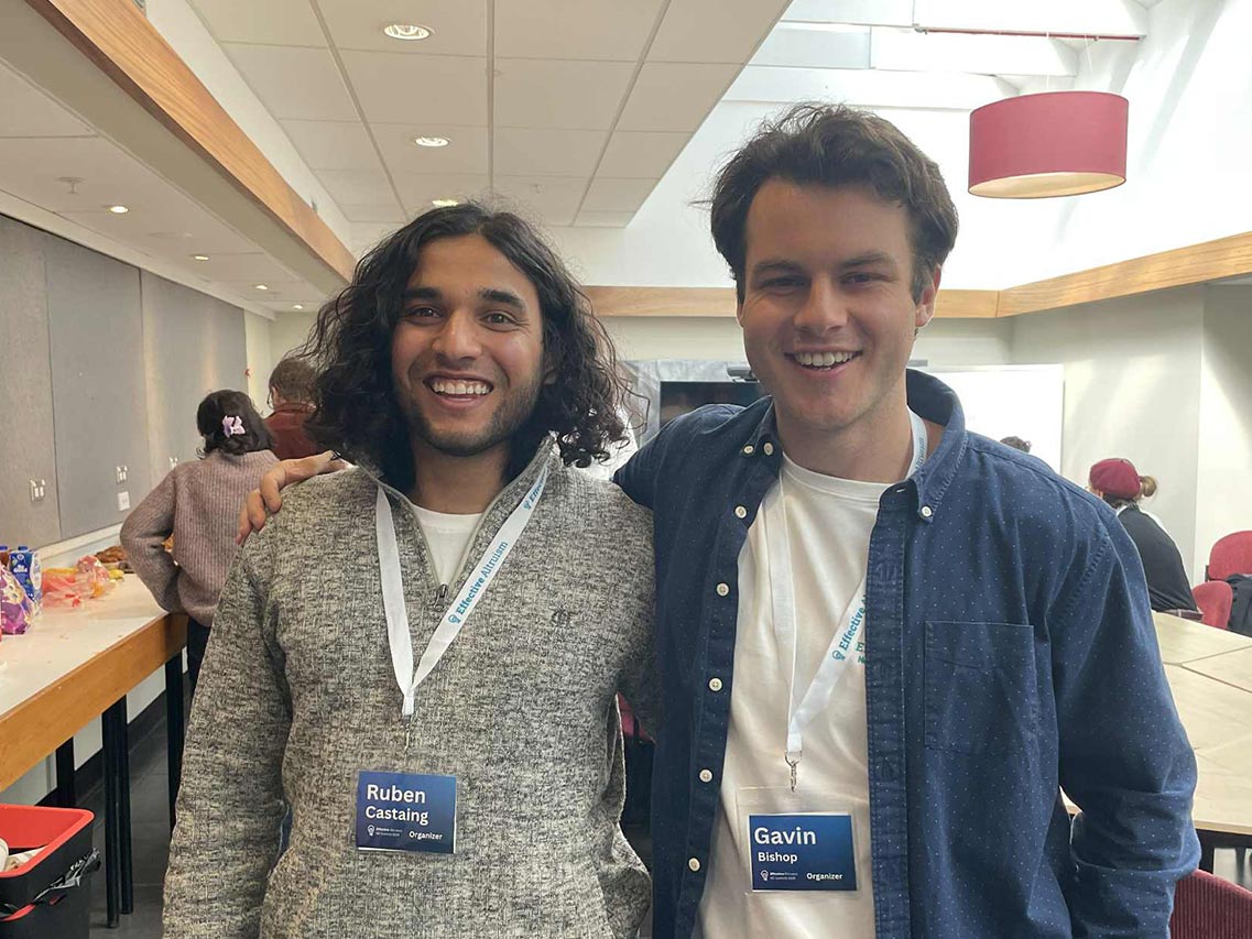 UOC trainee intern Gavin Bishop, right, and fellow EA summit organiser Reuben Castain (UC).