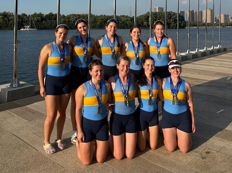 The OURC Women’s Development Eight scooped up a range of medals at the Shenyang International Open Regatta last month. 