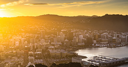 Sunset over Wellington city and harbour image