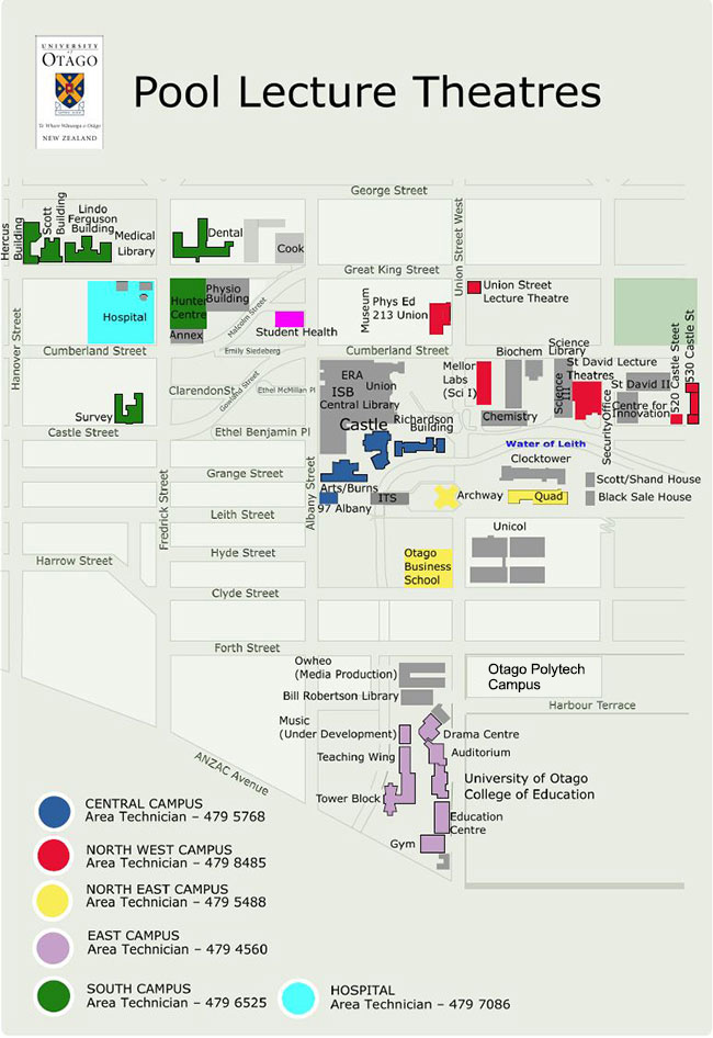 Map of Pool Lecture Theatres