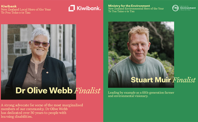 Kiwibank finalist Olive Webb and Stuart Muir