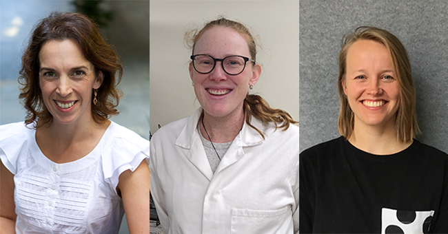 Three headshots of female researchers 