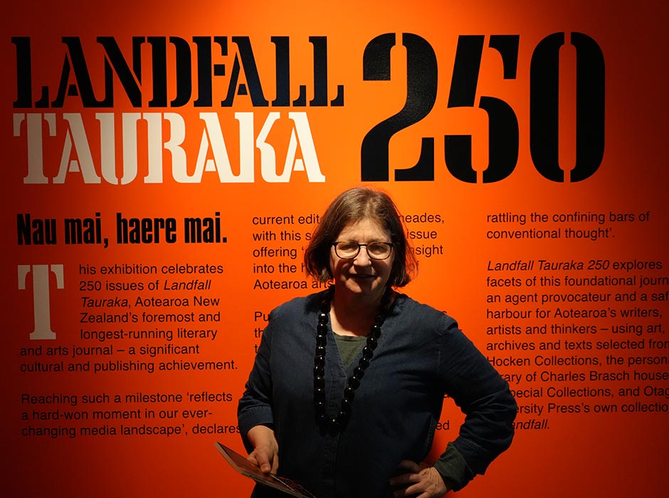 Head Curator Published and Special Collections (Hocken/University of Otago Library) Kirstie Ross invites everyone to come check out the Landfall Tauraka exhibition in the Central Library.