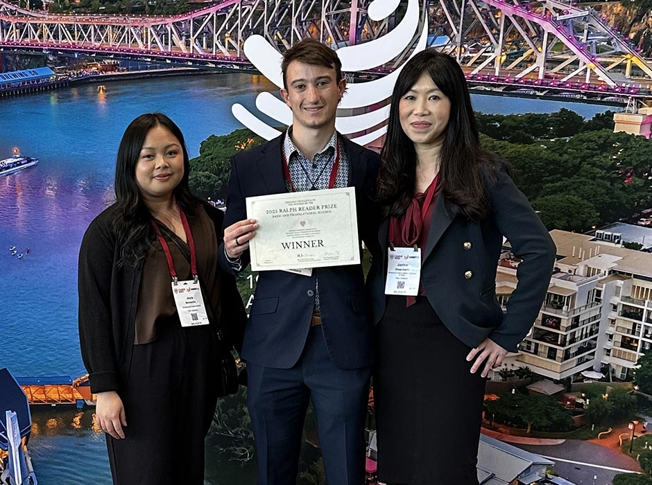 Otago PhD candidate Jaya Montecillo, Thomas Pirker, and his PhD Supervisor Dr Janice Chew-Harris.
