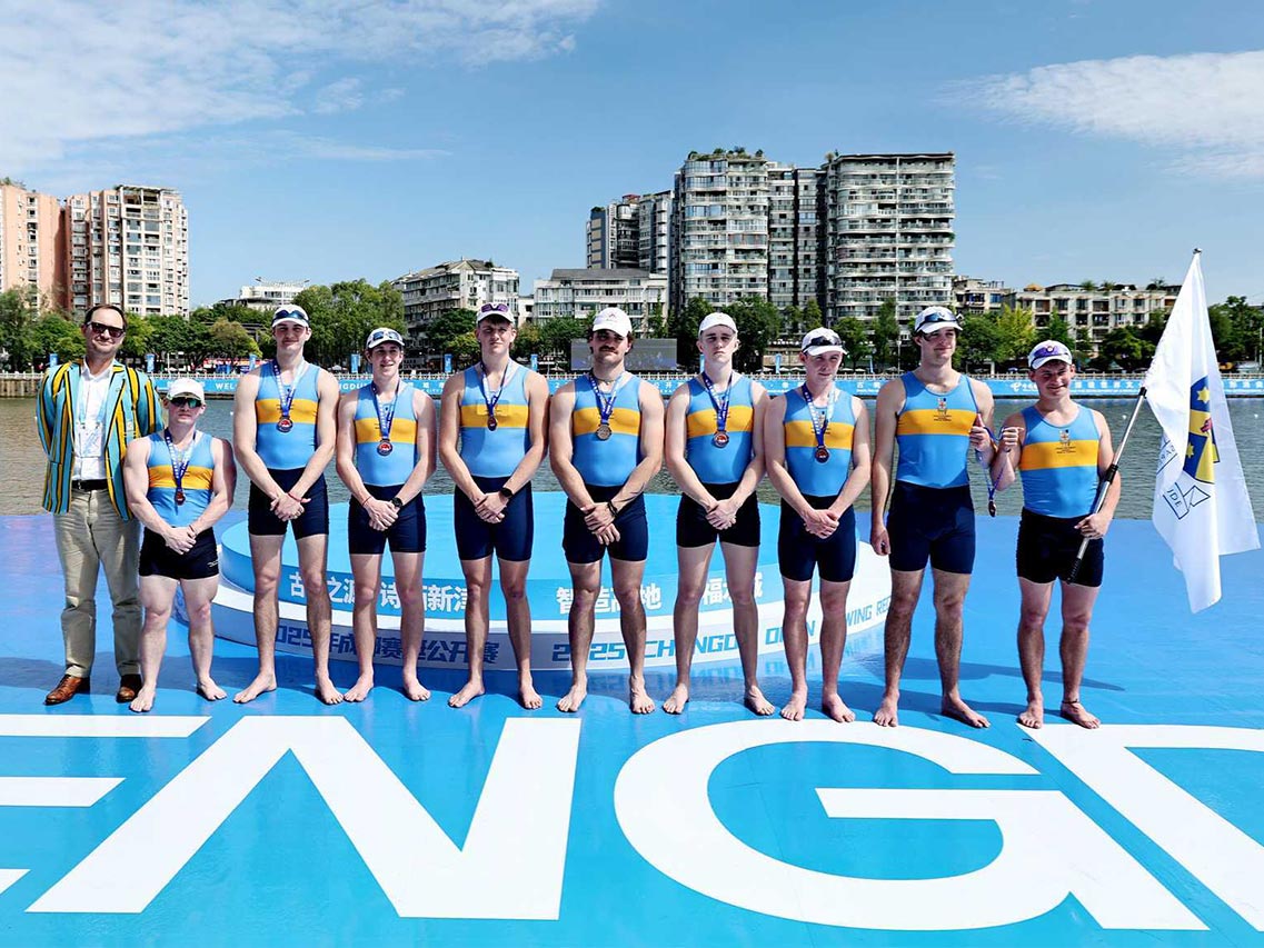 The Men’s Development Eight placed third at the 2025 Chengdu Open Rowing Regatta. 