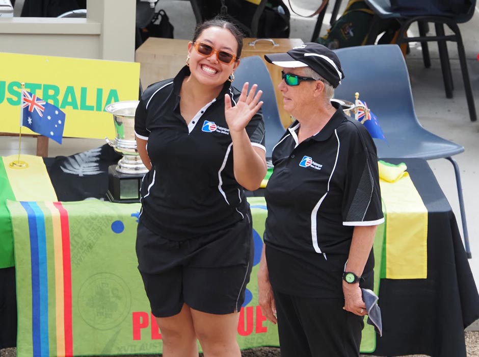 Akaina Tuiono and a teammate are pictured at the latest Trans-Tasman Tournament in Australia.