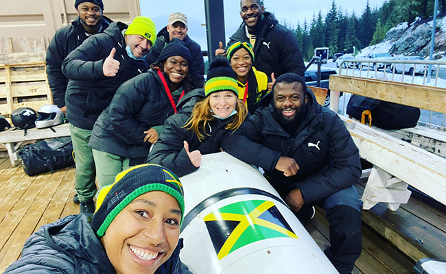 Dr Brown with the Jamaican team 650px