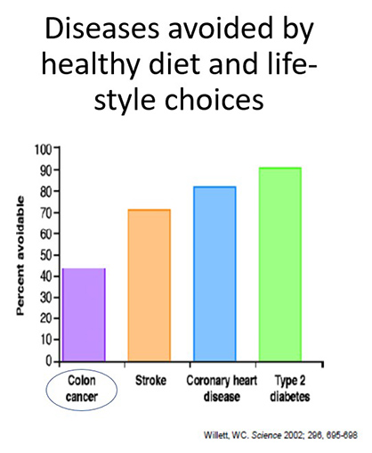 Diseases avoided by health diet