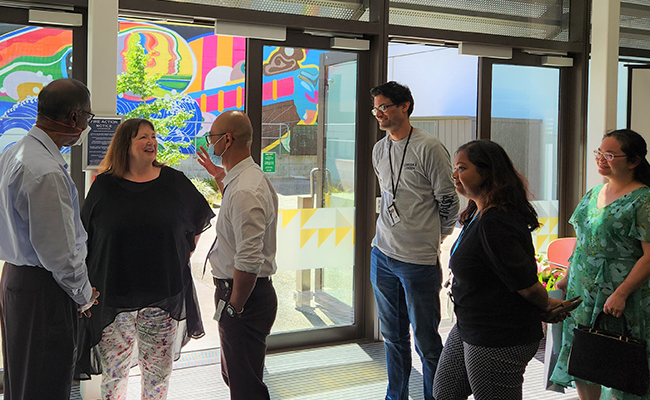 Staff and students enjoying the farewell image