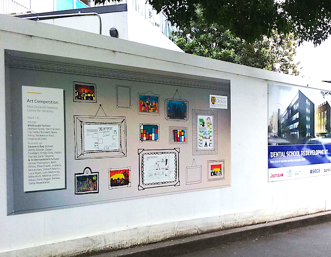 hoardings showing children's artwork