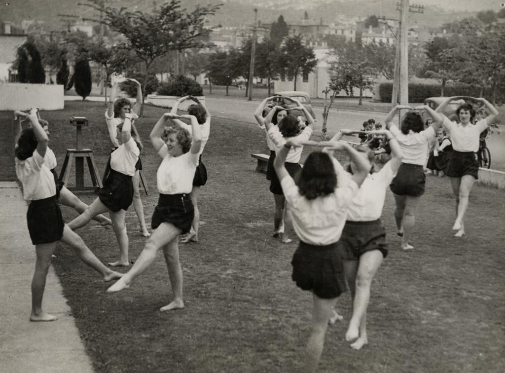 Group doing physical education 