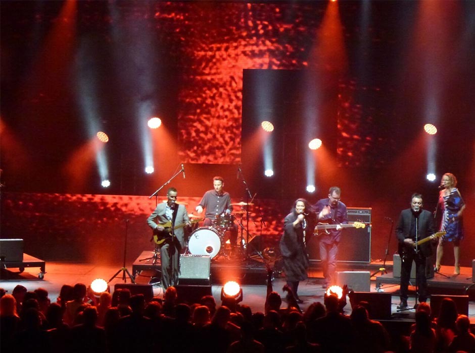 A band performs at an awards ceremony.