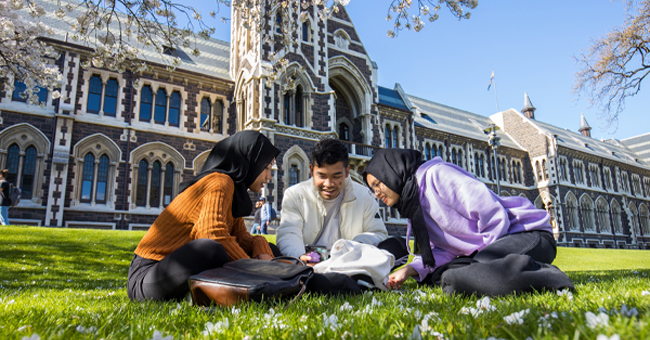 Students on campus 