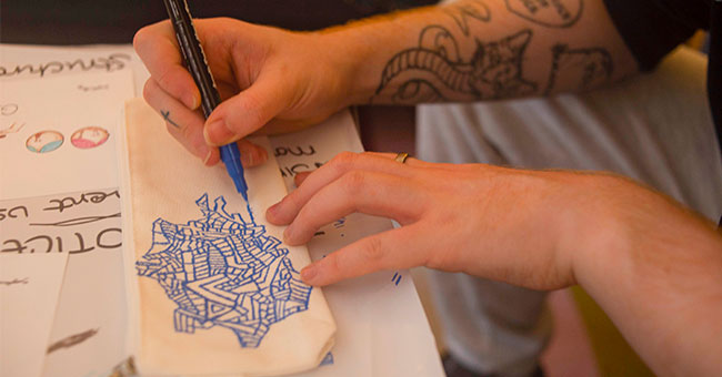 A generic image of a man drawing