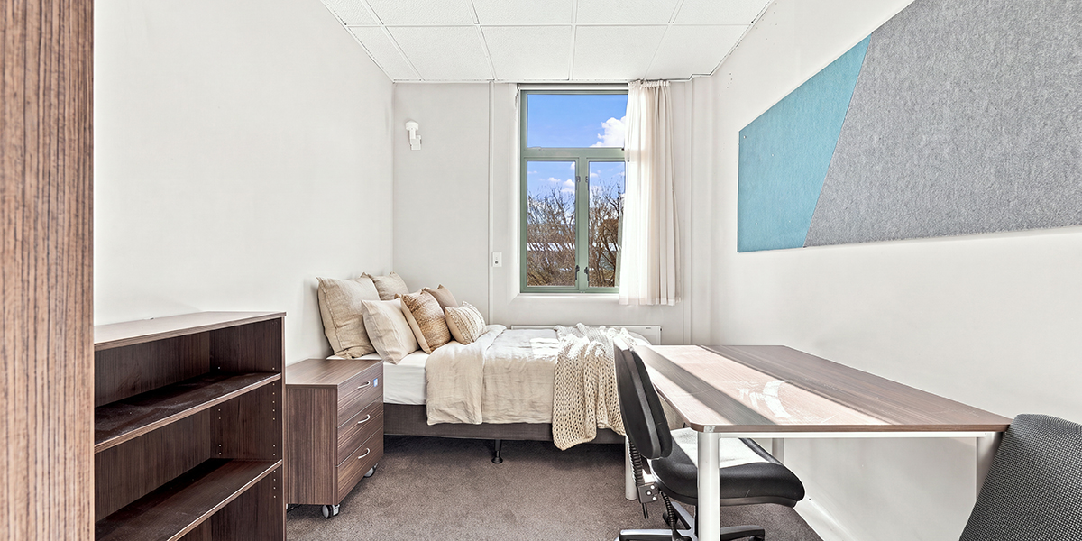 Student bedroom with desk