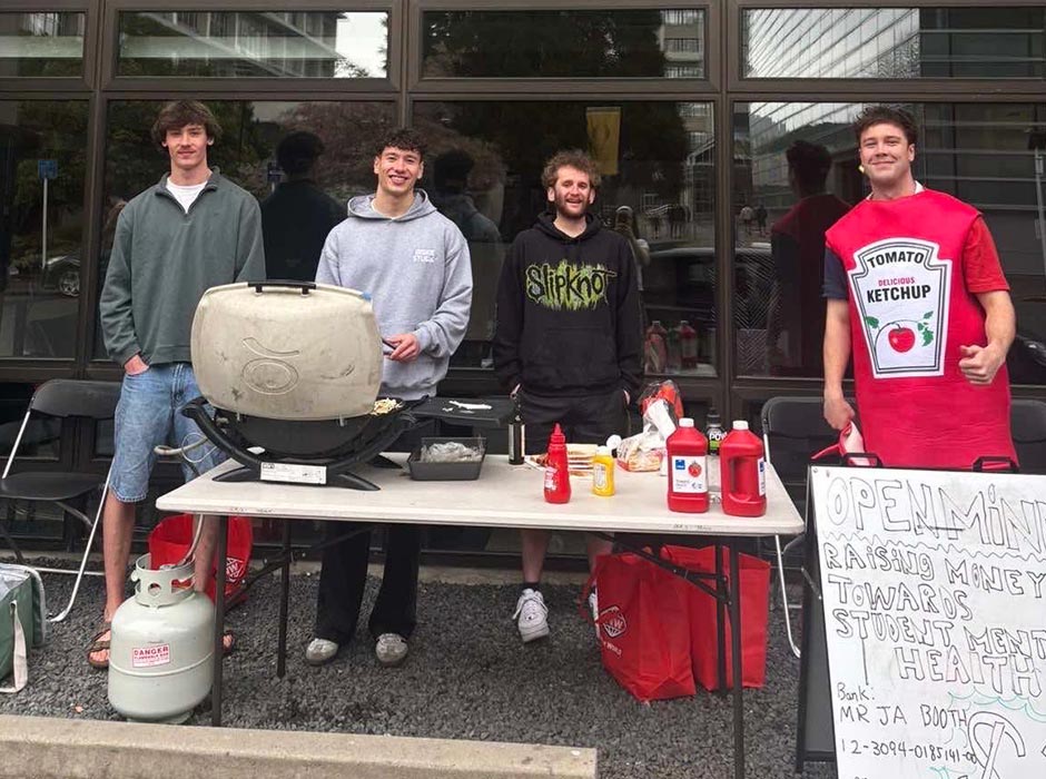 One group raised awareness and money for the Putea Toutoko Student Relief Fund by holding a sausage sizzle.