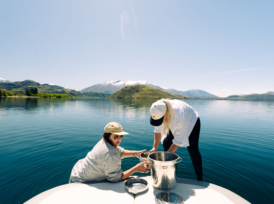 WAI Wanaka researchers on boat main image