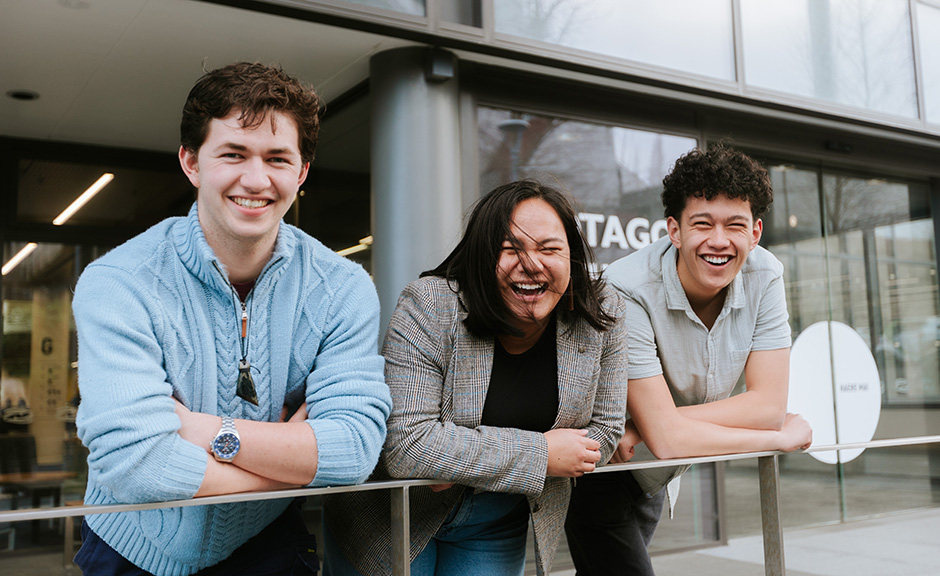 Lachlan Williams, Te Pou-tūā-rongo (Vice-President), Kaya Tanoa-Kaivananga, Te Pou-toko-manawa (President) Dillique Brown, Te Pou Rēhia (Events)