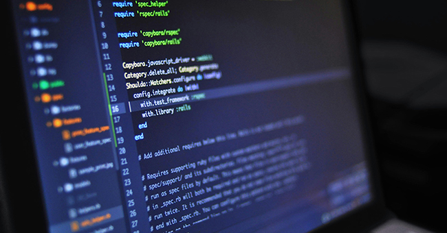 Computer screen with code