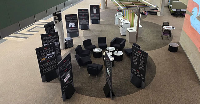 Te-Hītori-o-te-reo-Māori-exhibit-in the Library