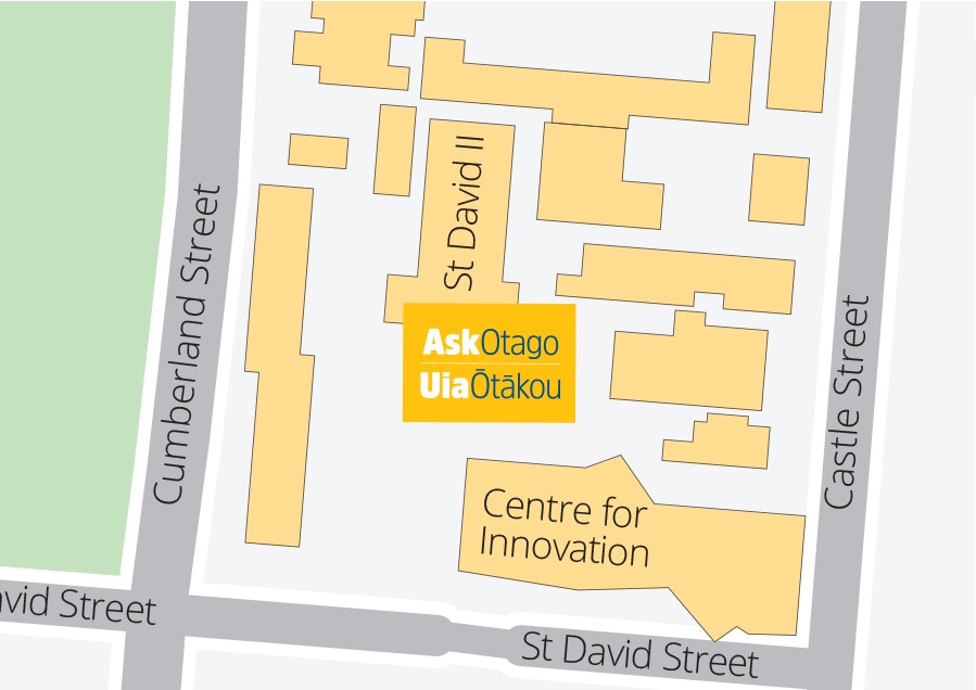 AskOtago St David ii hub location map
