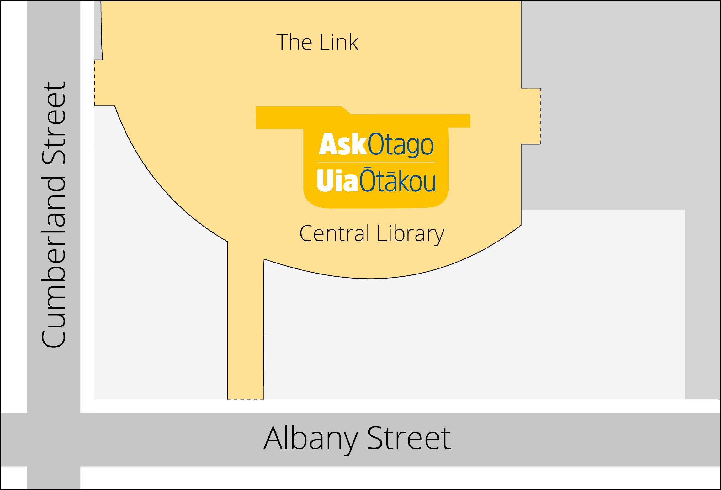 AskOtago Central Hub location map
