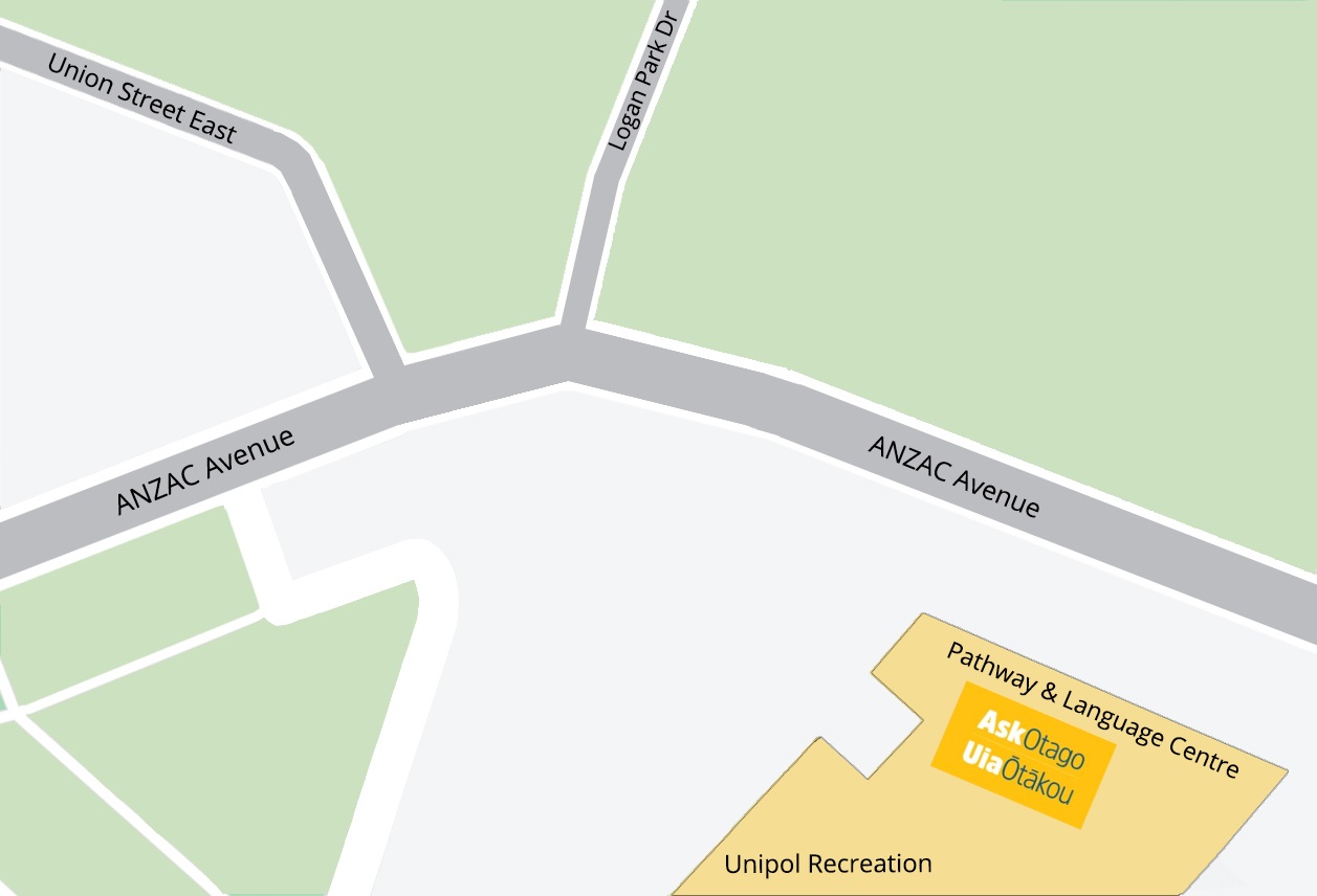 AskOtago Pathway and Language Centre Hub location map