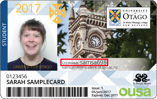 Sample student ID card